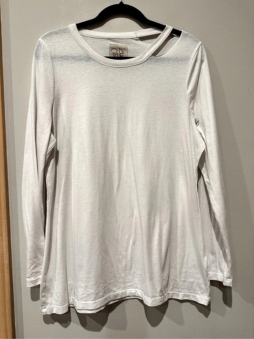 Chaser Vintage Jersey Cutout Vent Long Sleeve Tee White XL